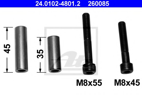 ATE 24.0102-4801.2 Guide Sleeve Kit, brake caliper